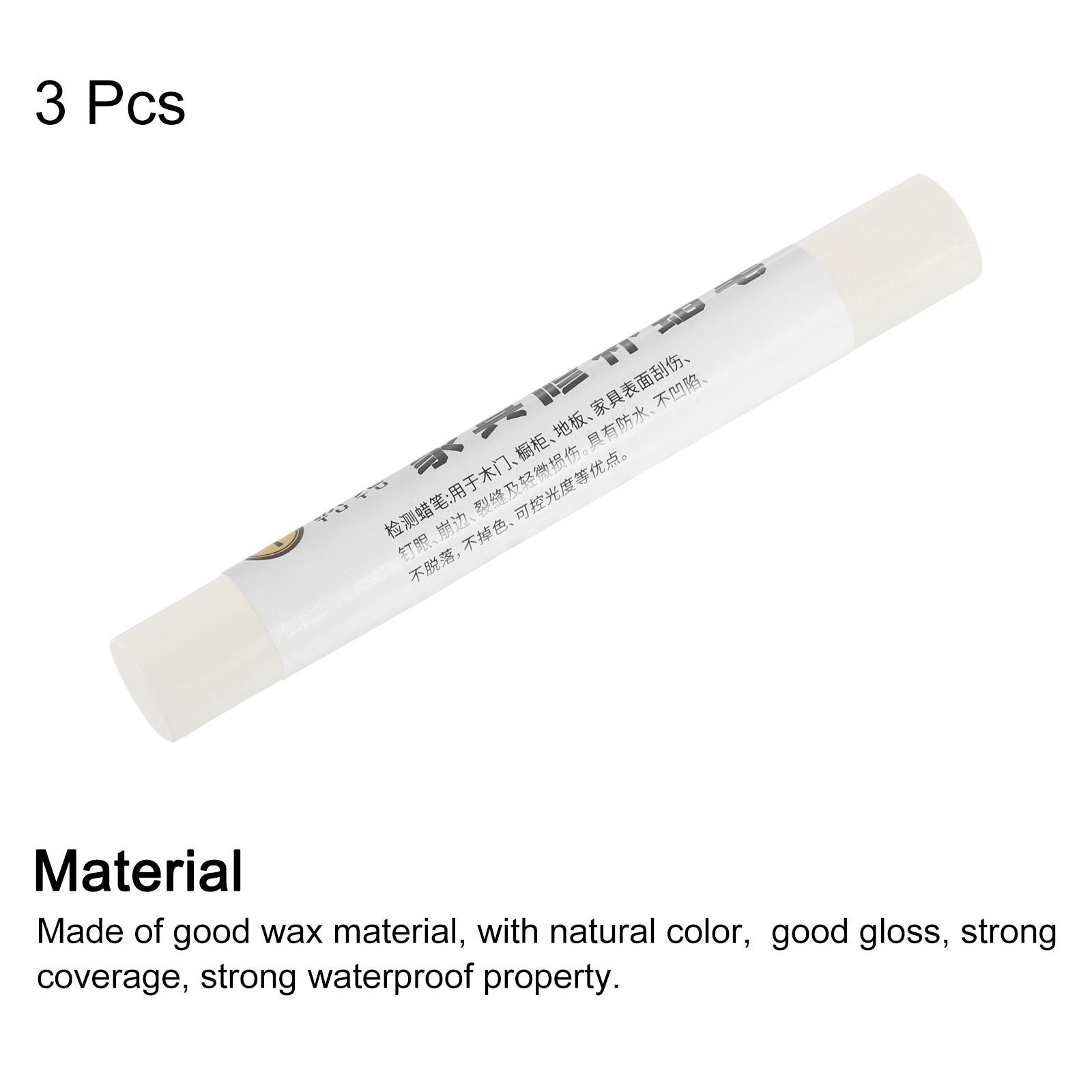 Furniture Repair Crayons Wax Filler Stick, 3Pcs Pen Marker, Cream White