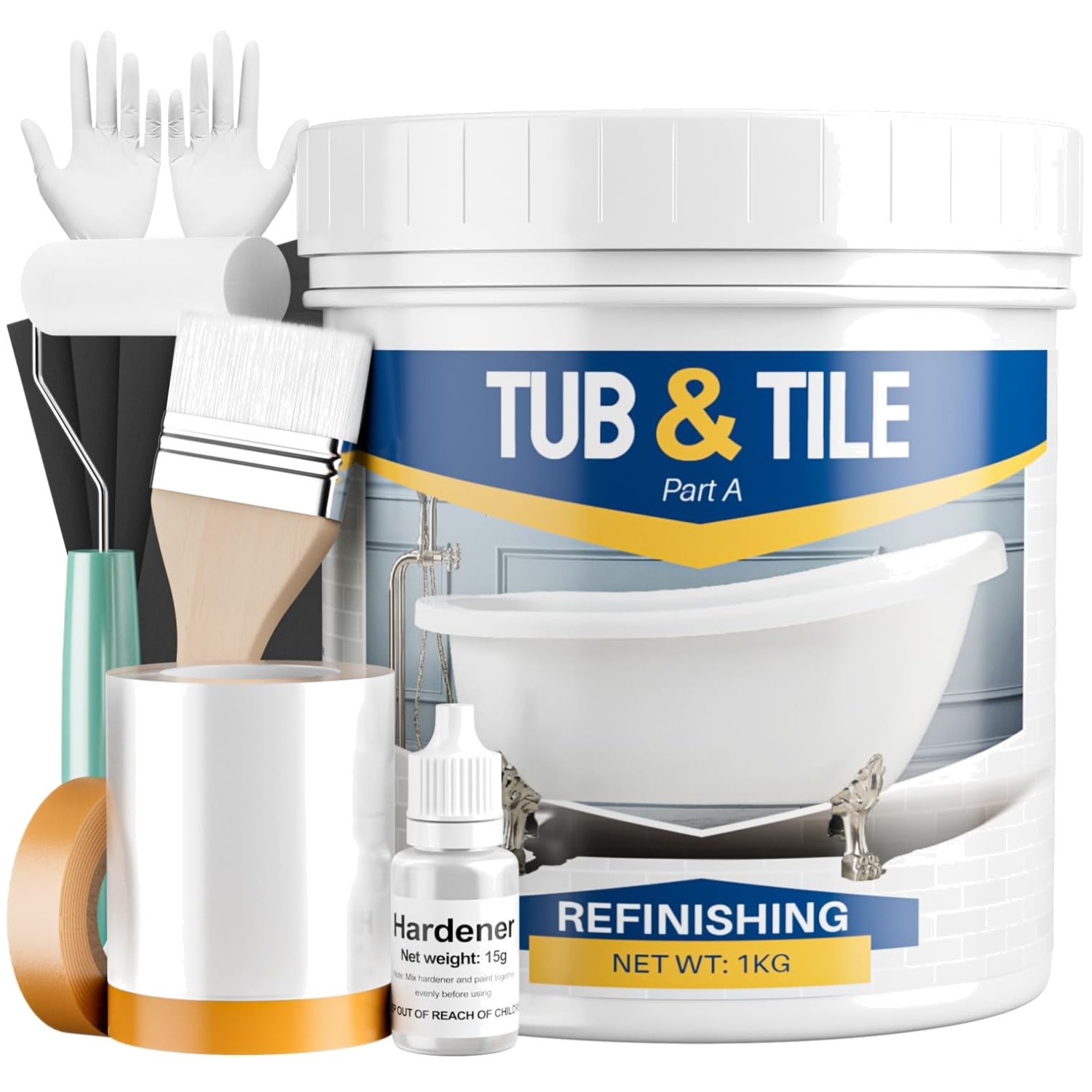 Tub and Tile Paint Kit for Shower, Sink – 50-55sq.ft