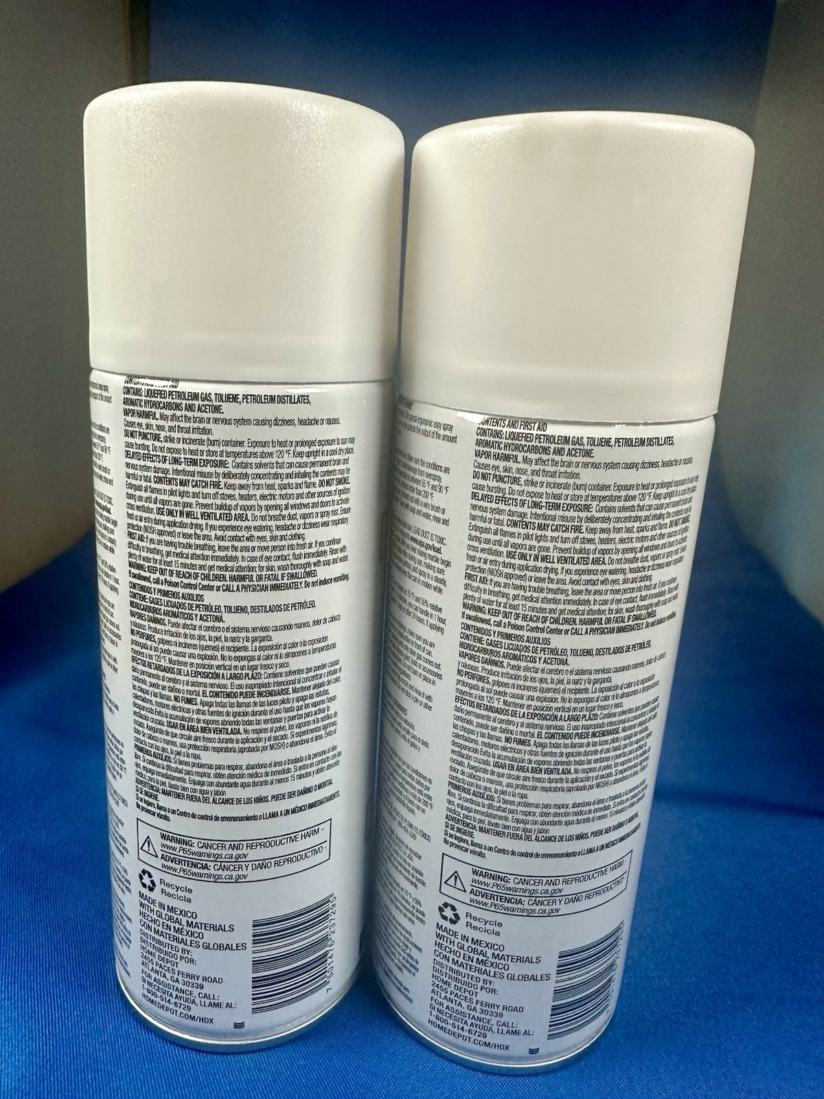 2 Pack HDX No Rust Flat White Spray Paint 12 oz Rust Preventive Enamel New
