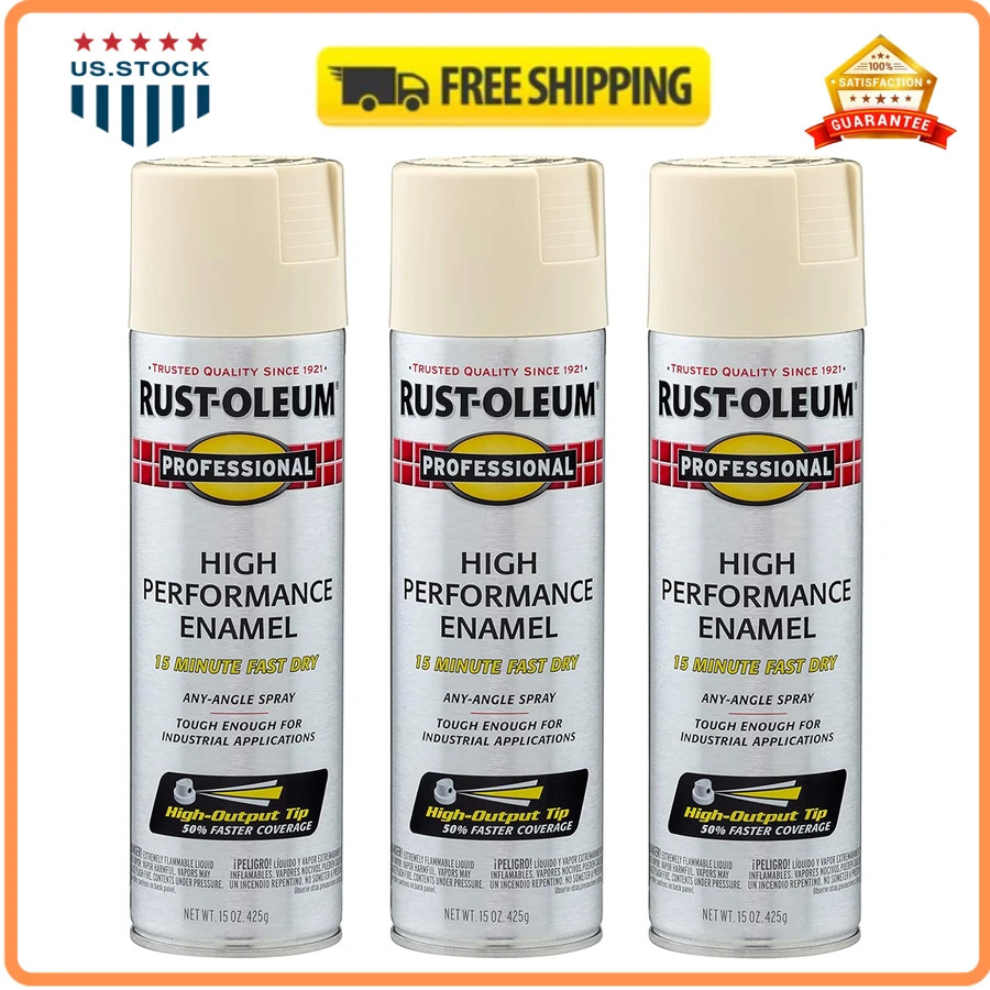 Rust-Oleum Professional High Performance Enamel Spray Paint Semi-Gloss White…