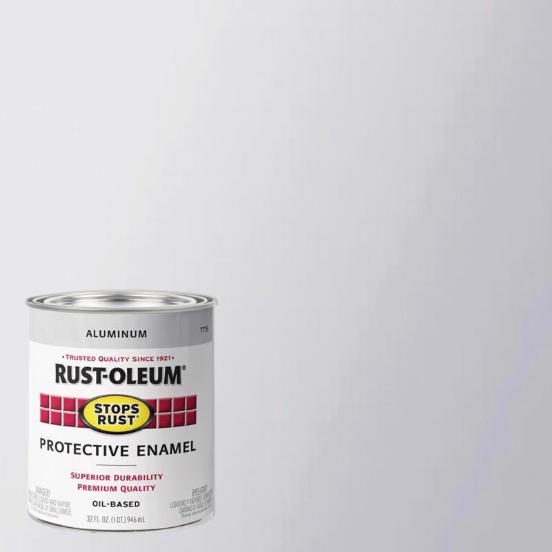 Rust-Oleum Gloss Aluminum 1 qt Stops Rust PROTECTIVE ENAMEL Oil-Based 7715502