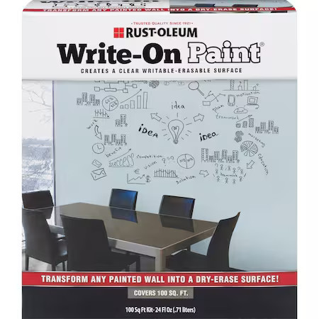 Rust-Oleum 72110 Write-On Paint, 100 Sq. Ft., Clear, 24 Oz.