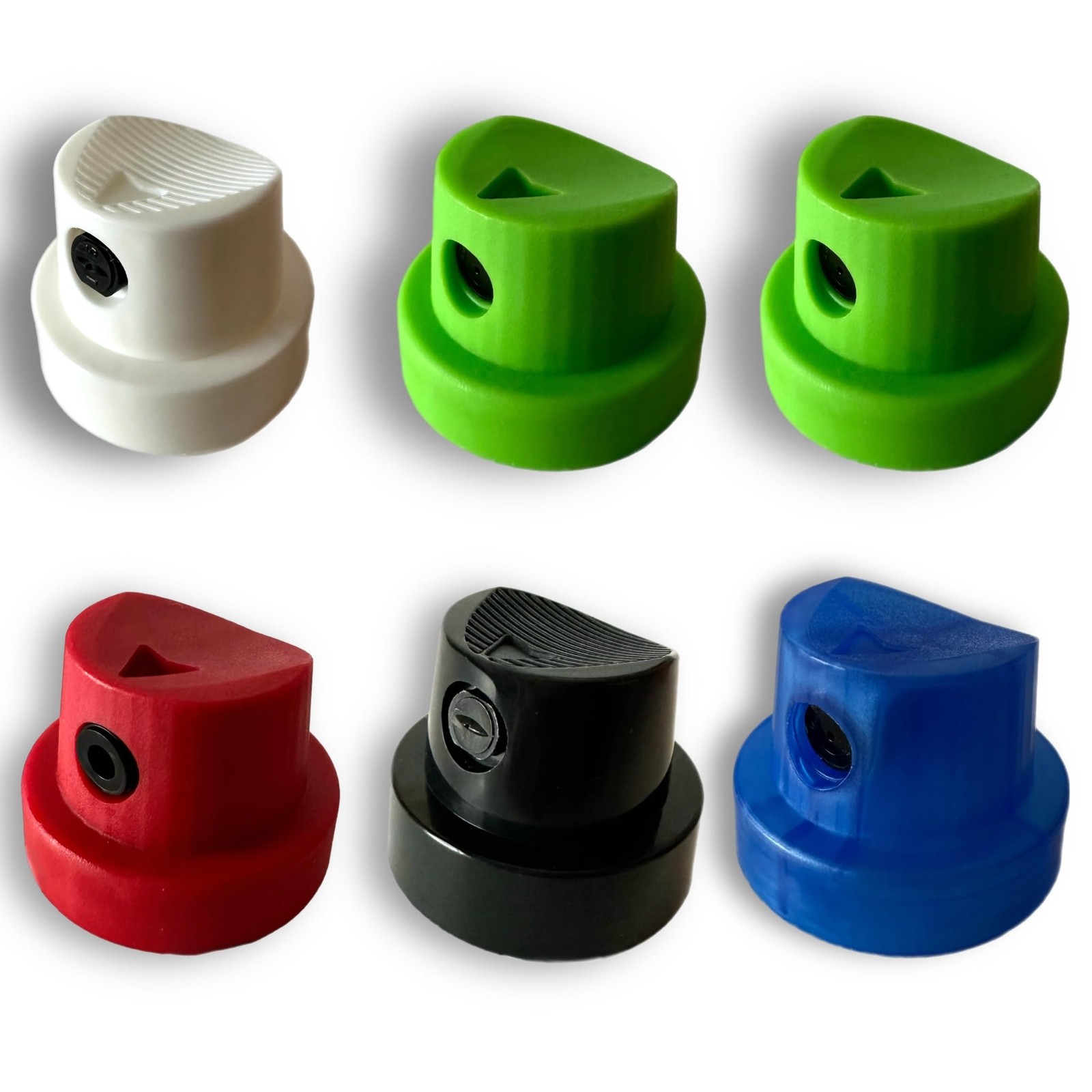 6pc (1 pk) Replacement Spray Paint Caps For Female Cans Variety Pack Aerosol