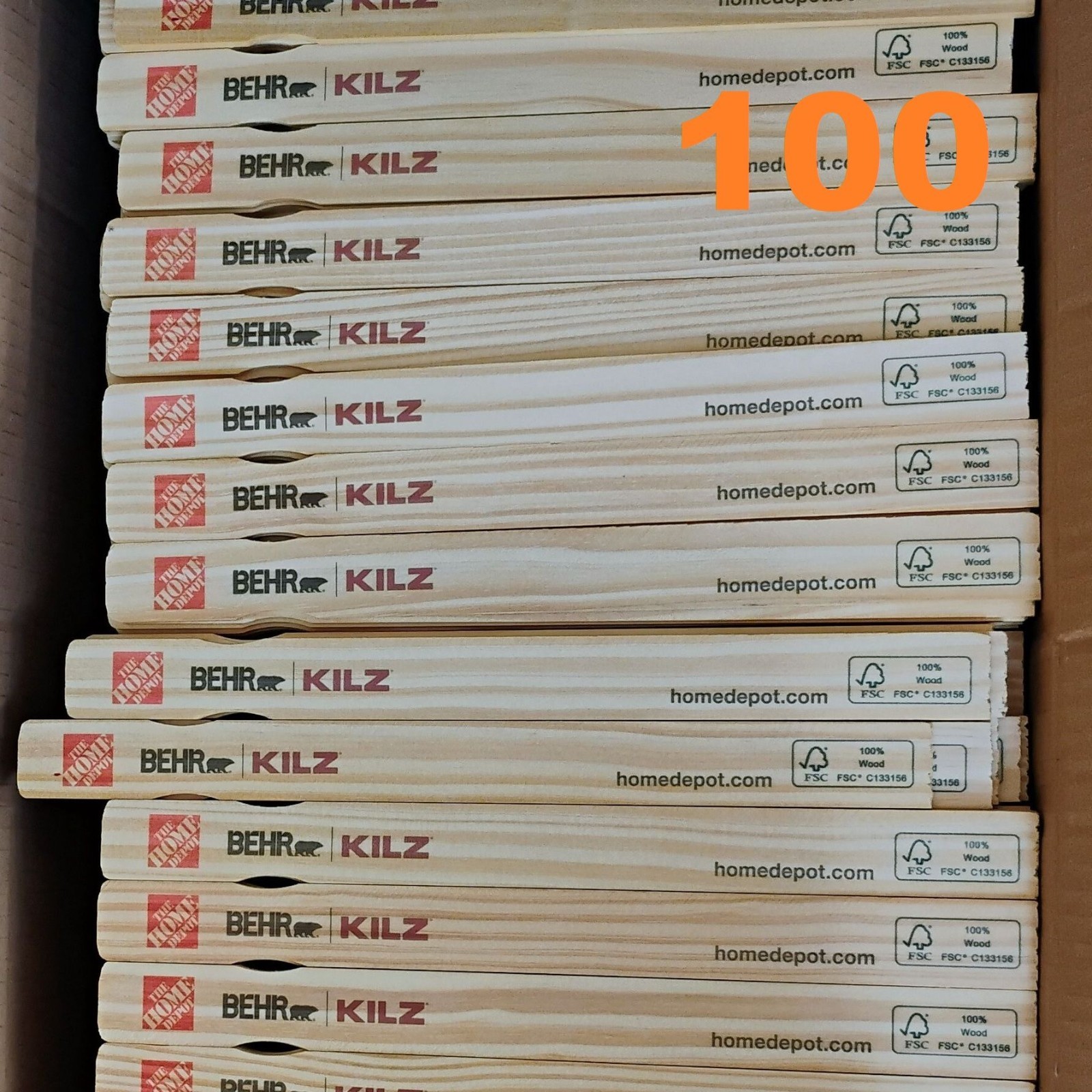 Wooden Paint Stir Sticks – Behr & Kilz Premium Mixing Paddles (100, 500, 1000)