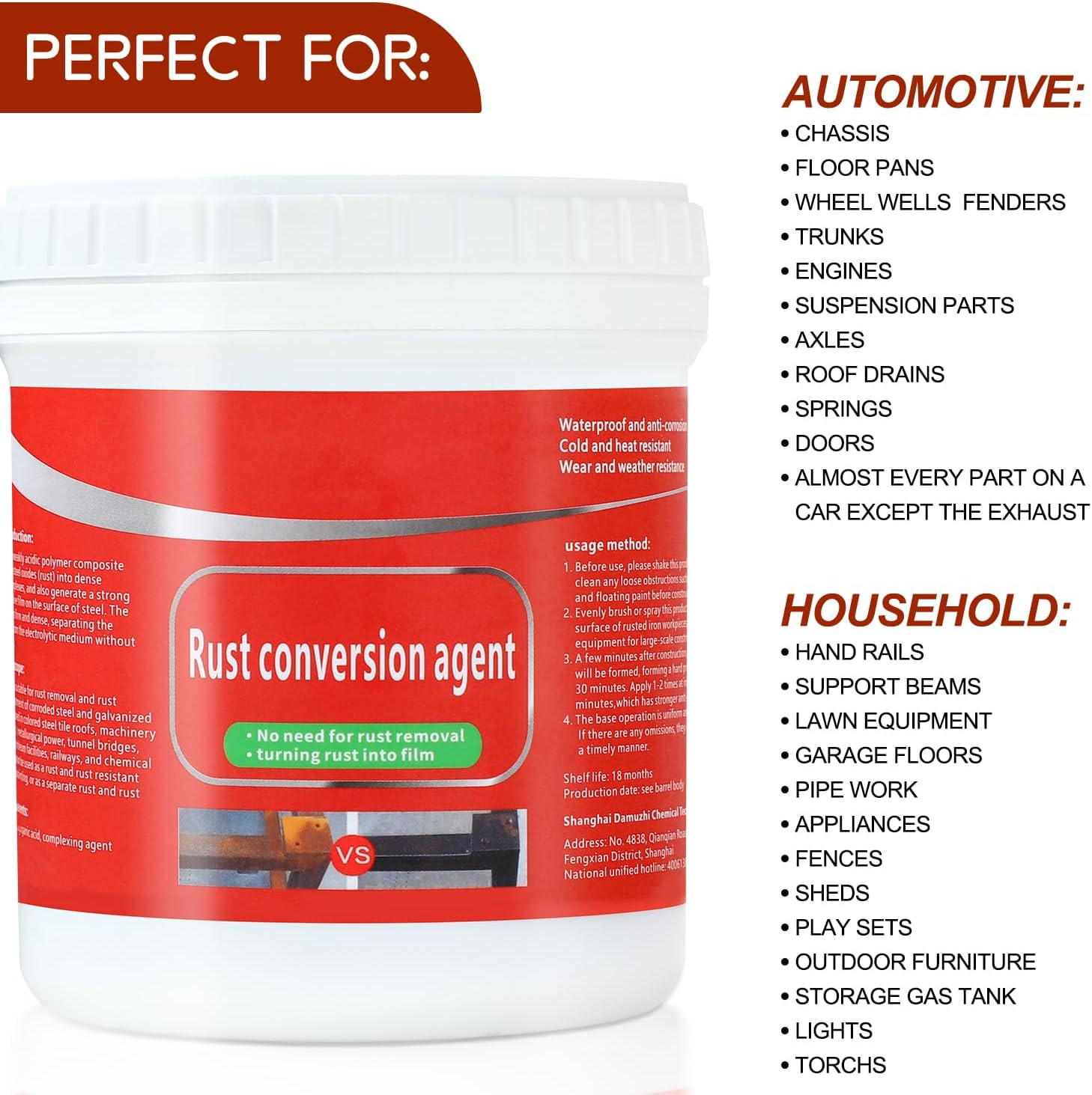 Water-Based Metallic Paint,Rust Removal Converter Metallic Paint,Rust Remover Co