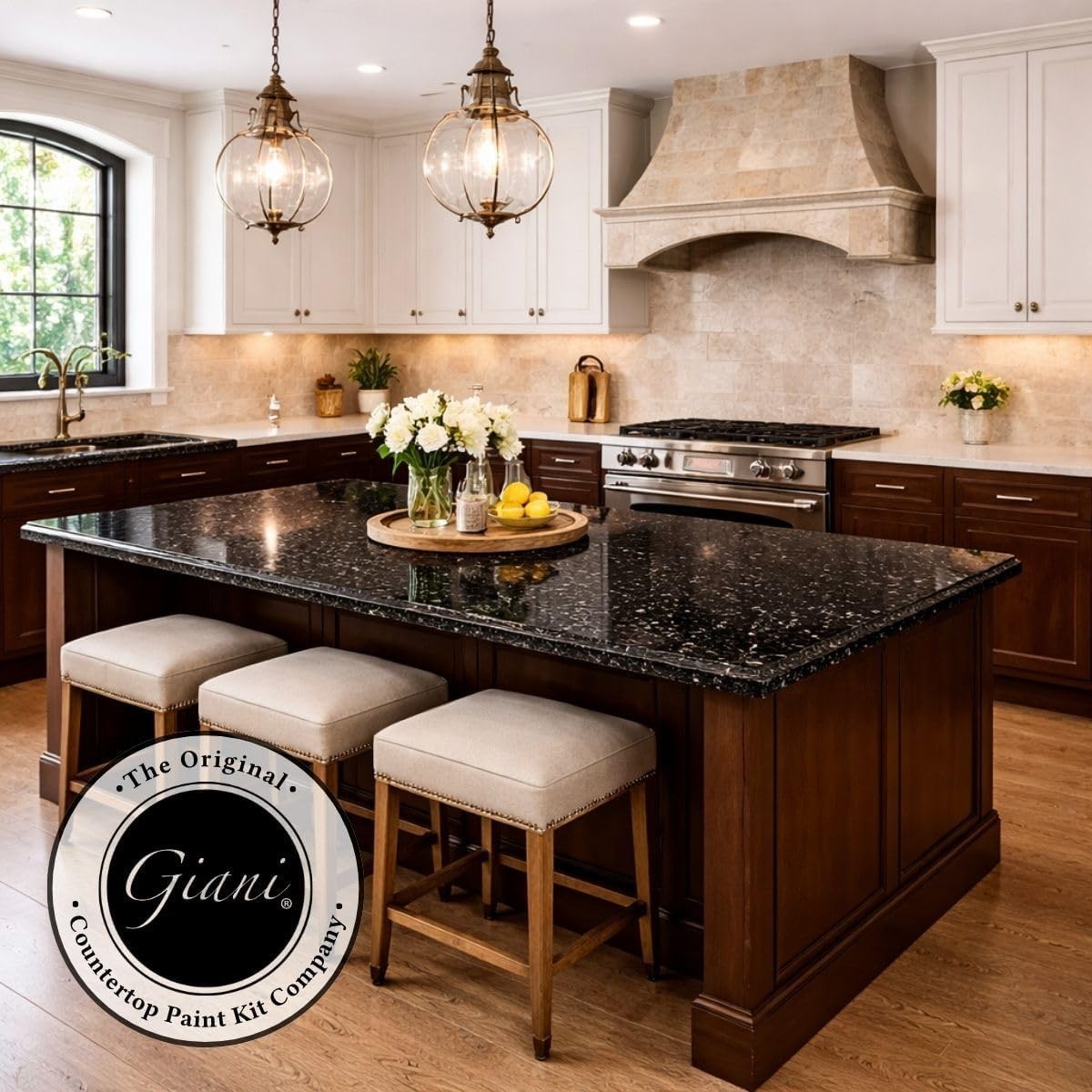 Transform Countertops with Black Granite Paint