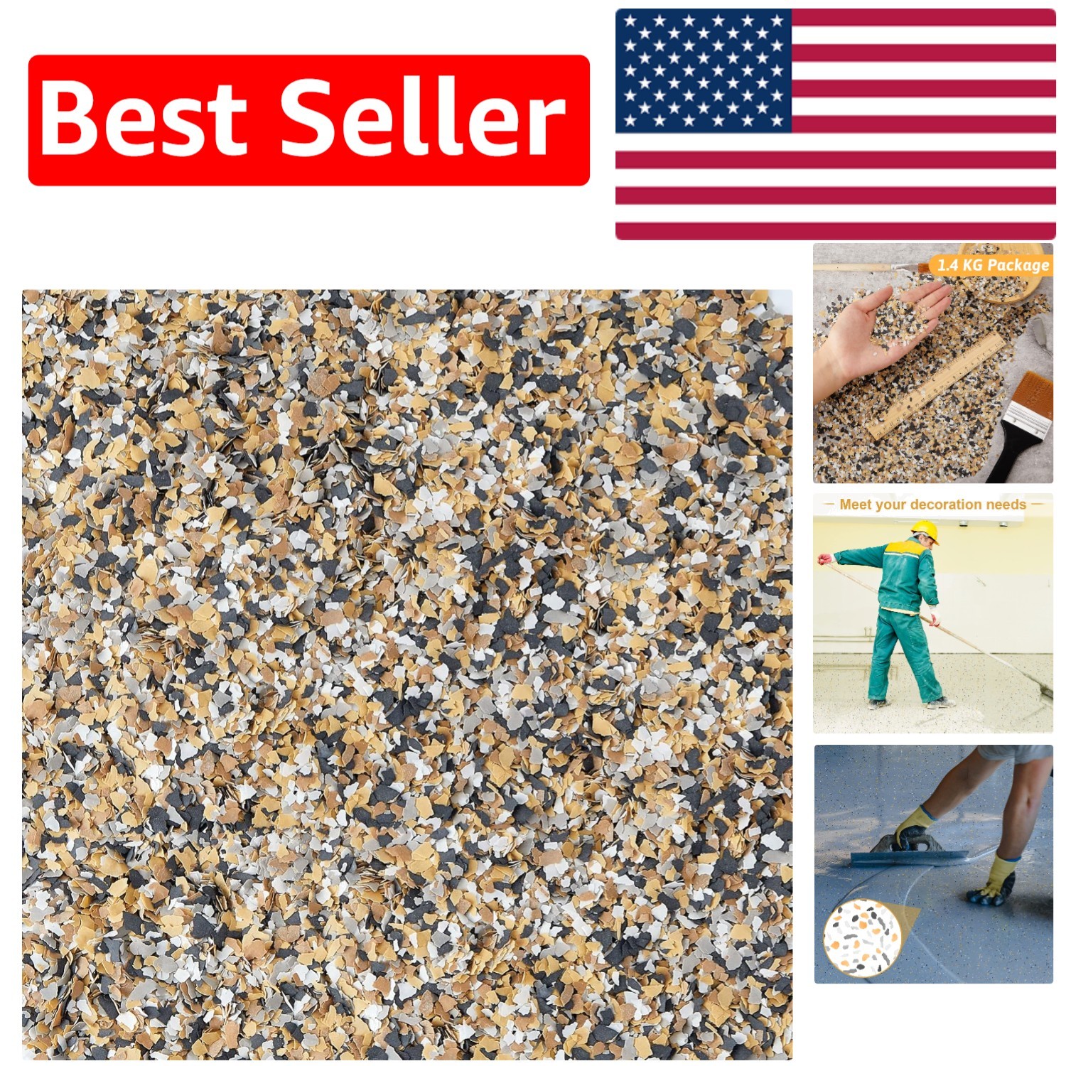Odor-Blocking Epoxy Flakes Blend – 1400g for Elegant Interior & Exterior Floors