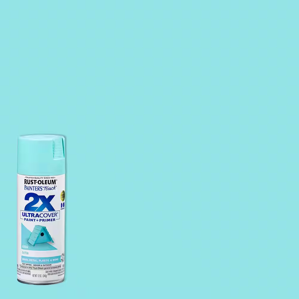 12 Oz. Satin Aqua General Purpose Spray Paint (6-Pack) Free Shipping New