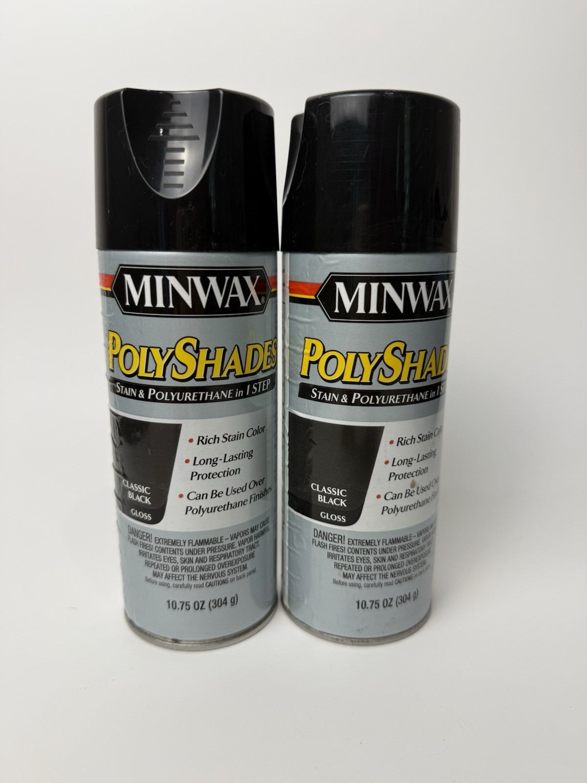 Minwax PolyShades CLASSIC BLACK GLOSS 10.75 oz Stain & Polyurethane Spray NEW