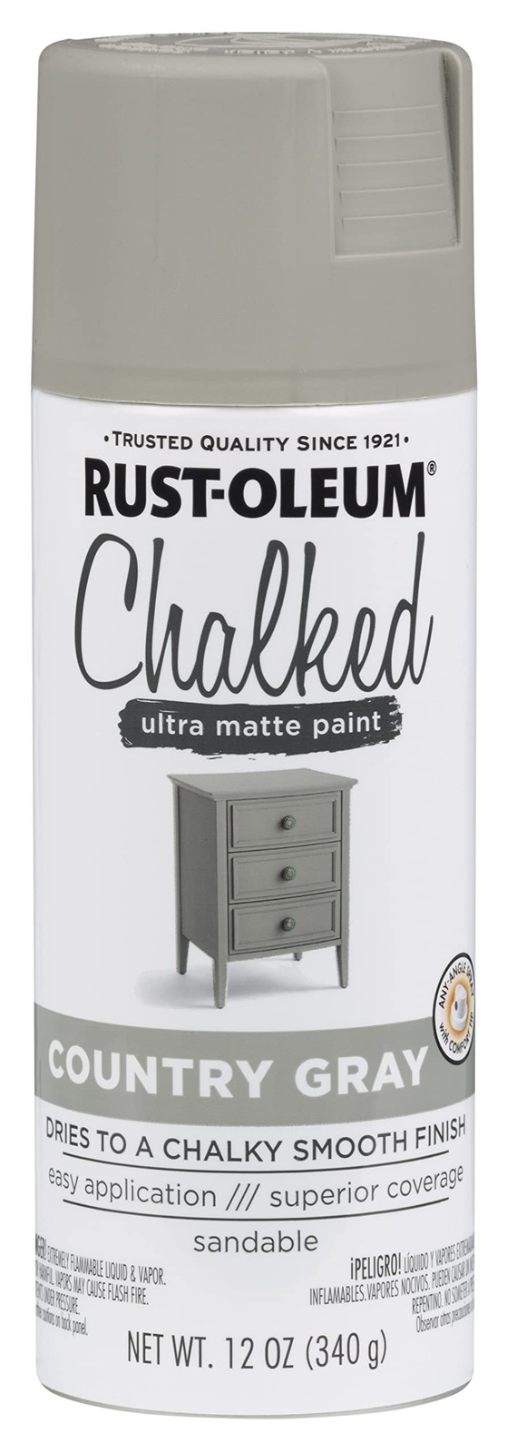 Rust Oleum Chalked Spray Paint 12 Ounce Country Gray Easy To Use Ultra Matte …