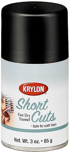 Krylon Short Cuts 3oz Gloss Black Enamel Paint High Gloss Fast Dry Finish