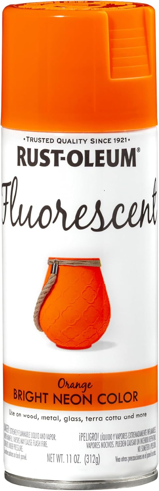 Rust-Oleum 342568 Specialty Fluorescent Spray Paint, 11 Oz, Orange