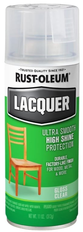 Rust-Oleum 1906830 Gloss Clear Lacquer Spray Paint 11 oz Fast Dry Protective Coa