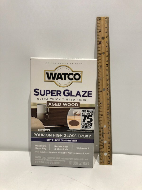 Rust-Oleum Watco Super Glaze Pour On High Gloss Epoxy 1 Quart Aged Wood New