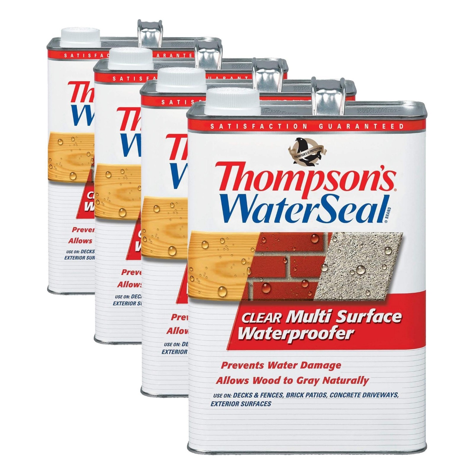 Multi-Surface Waterproofer Stain, Clear Finish, 1 Gallon – 4 Pack, Waterproof Se