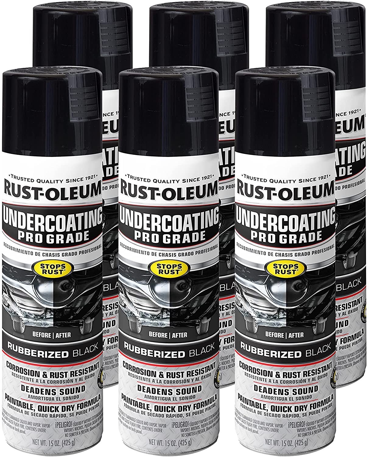 Rust-Oleum 248656 Professional Grade Undercoating Spray, 15 Ounce (Pack of 6)