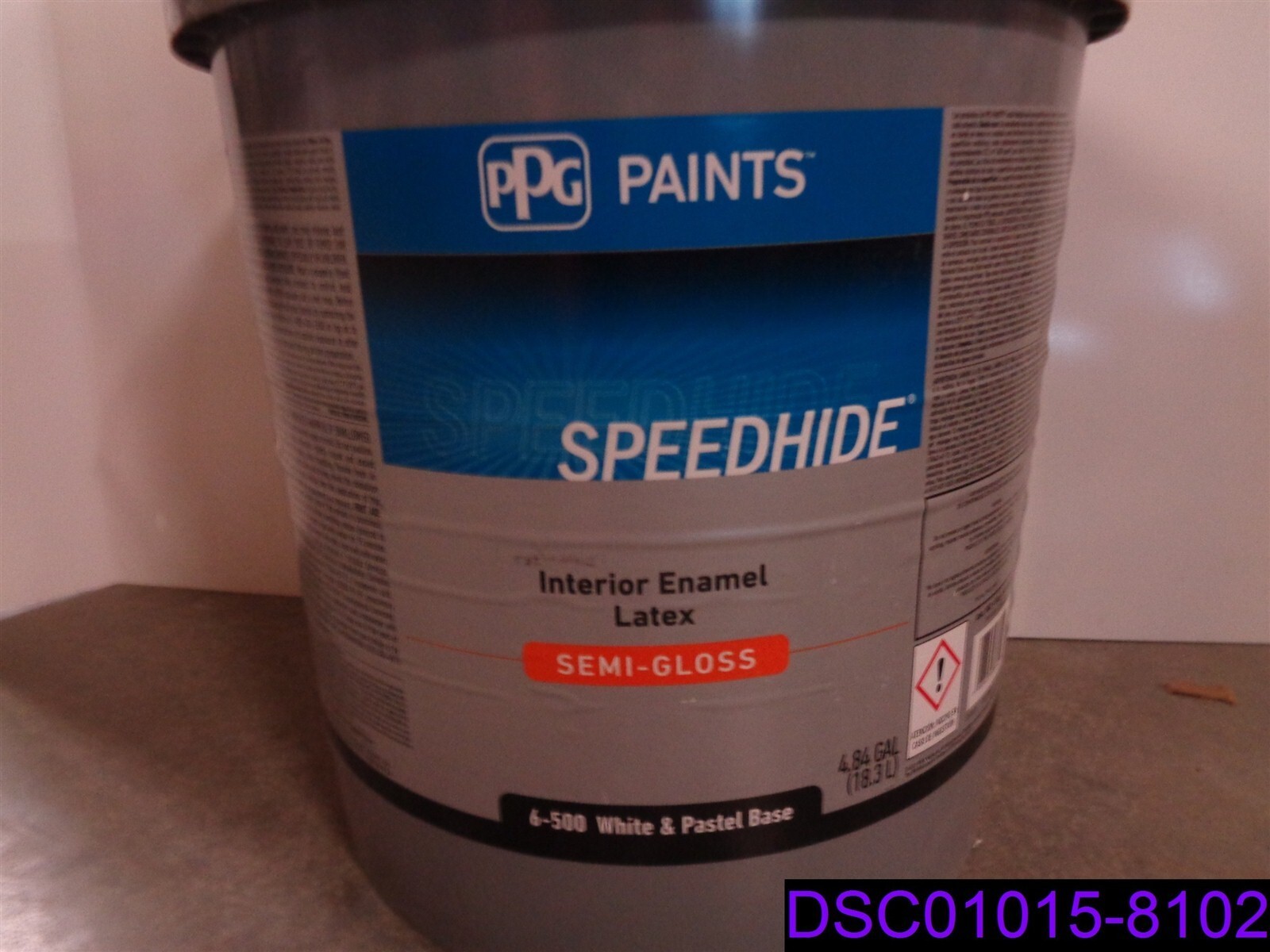 PPG Speedhide Semi-Gloss White & Pastel Interior Enamel Latex 6-500, 5 Gallon
