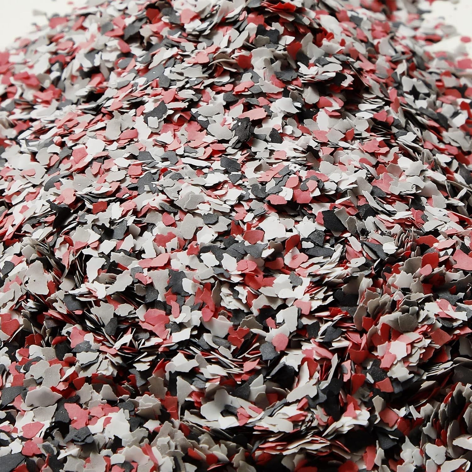 Transformative 700G Paint Chip Kit: Black, White, Grey & Red Decorative Flakes