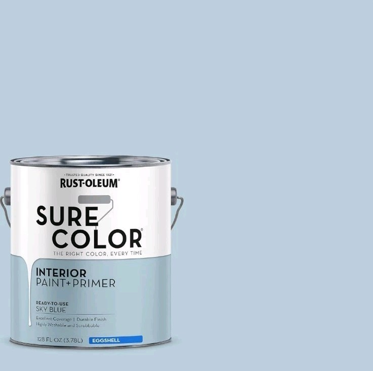 RUST-OLEUM Paint & Primer Interior Wall Eggshell Sky Blue 380225, 1 Gallon