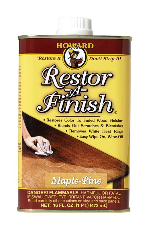 Howard Restor-A-Finish Semi-Transparent Maple Pine Oil-Based Wood Restorer 1pt.