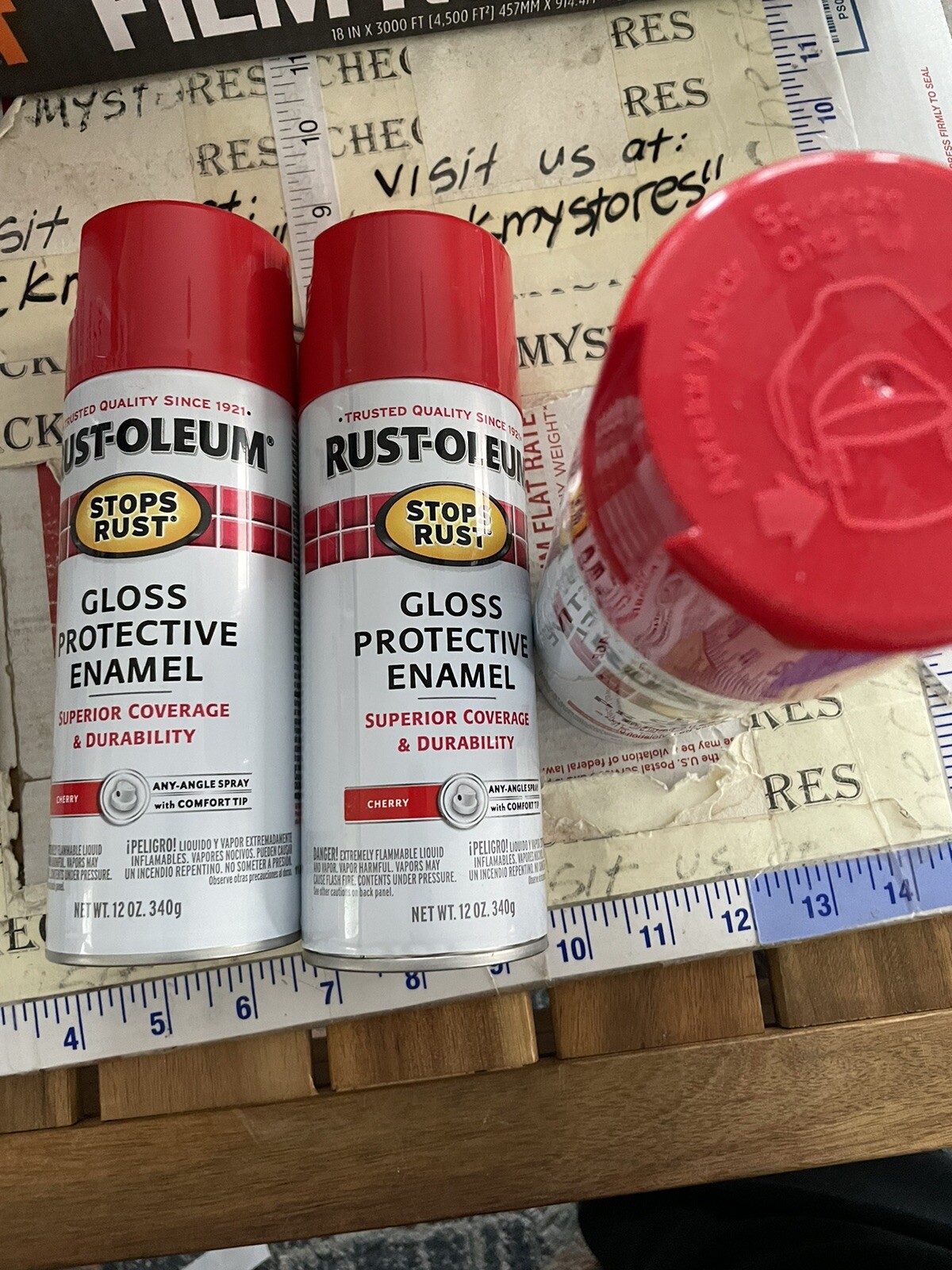 3X Rust-Oleum, Cherry, Stops Rust Gloss Protective Enamel Spray Paint, 12 Oz Es