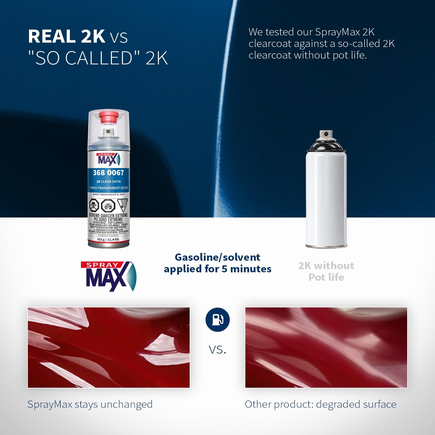 Clear Coat Spray Paint 2K Semi Matte Professional Grade 11.4 oz Durable