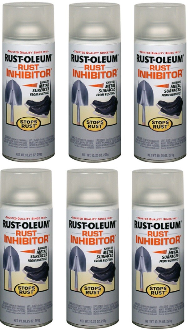 (6) Cans Rust-Oleum 224284 10.25 oz Rust Inhibitor Clear Coating Aerosol Spray