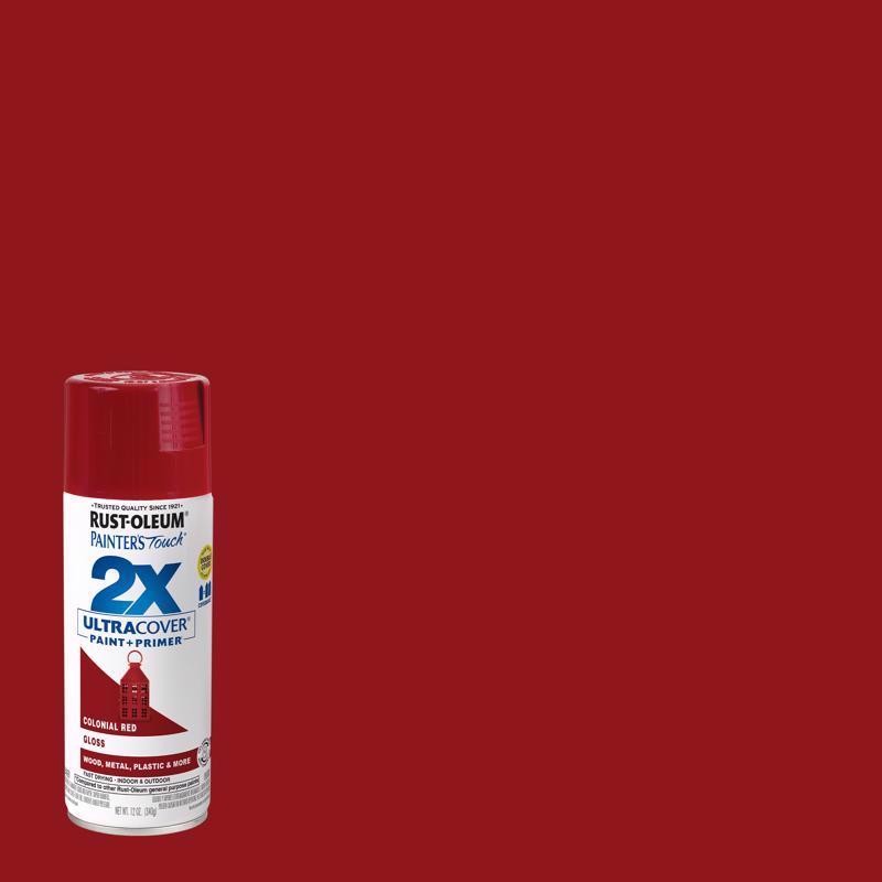 Rust-Oleum 249116 Painter’s Touch Ultra Cover Gloss Colonial Red Spray Paint