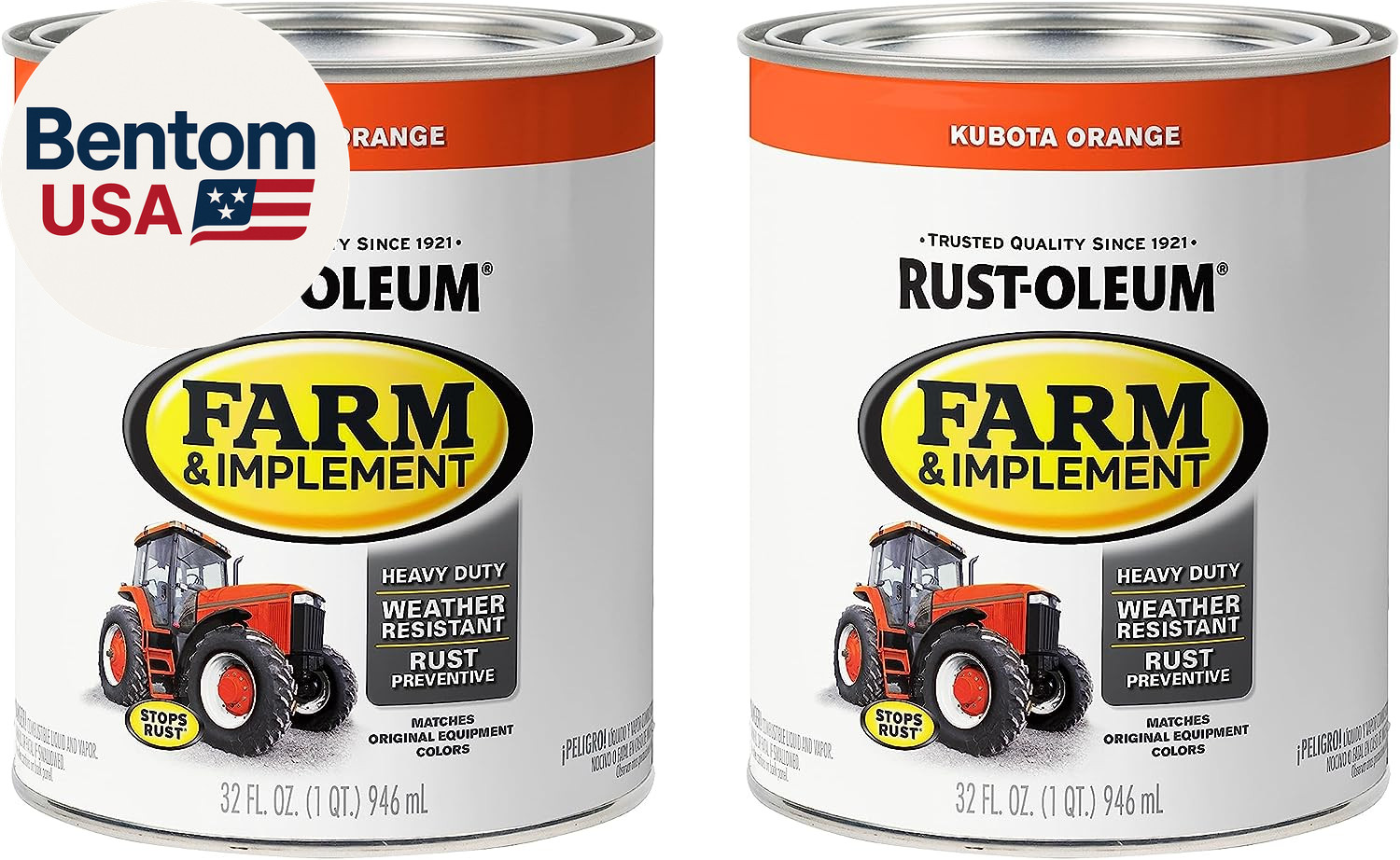 280159-2PK Farm & Implement Enamel Paint, Quart, Kubota Orange, 32 Fl Oz (Pack o