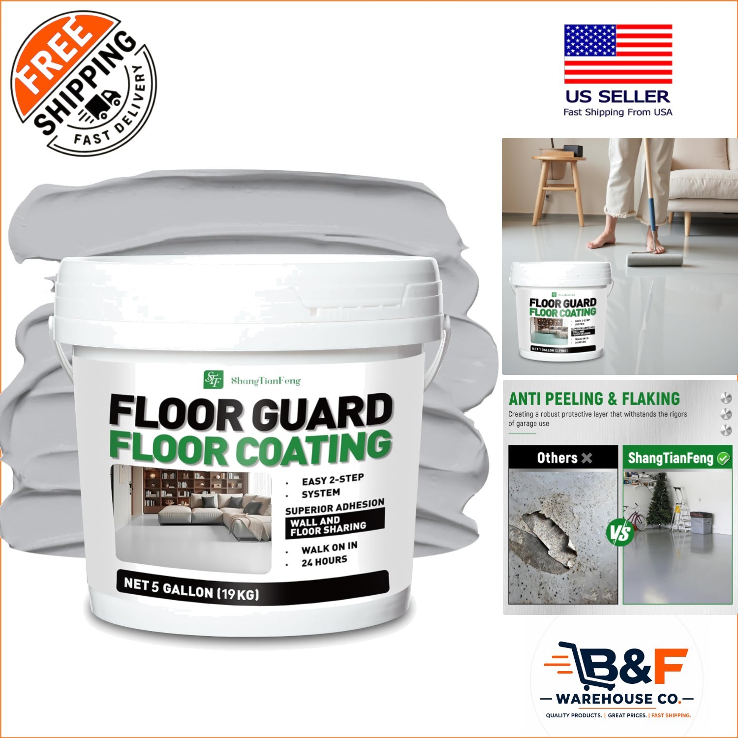 Versatile 1 Gallon Smoke Grey Floor Coating – Fueling Durability for All Spaces