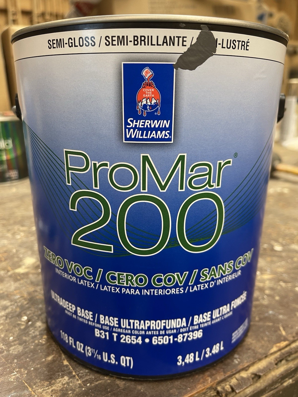 1 Gal. Sherwin Williams ProMar 200 Interior Paint/ Battleship Gray/ Semi-Gloss