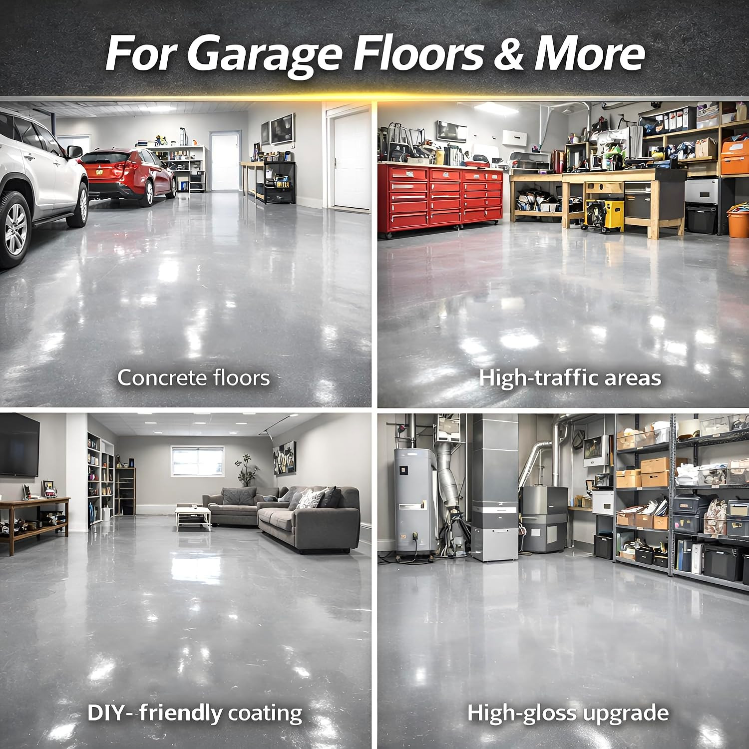 2-Part Epoxy Floor Coating | 1.06 Gal | 1:1 Mix Ratio | Low VOC, Garage & Baseme