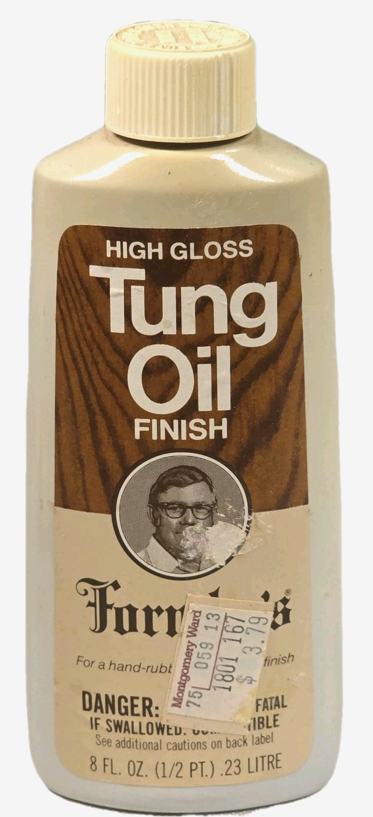 Vintage Formby’s High Gloss Tung Oil Finish Hand Rubbed 8 fl oz Bottle 1980, NOS