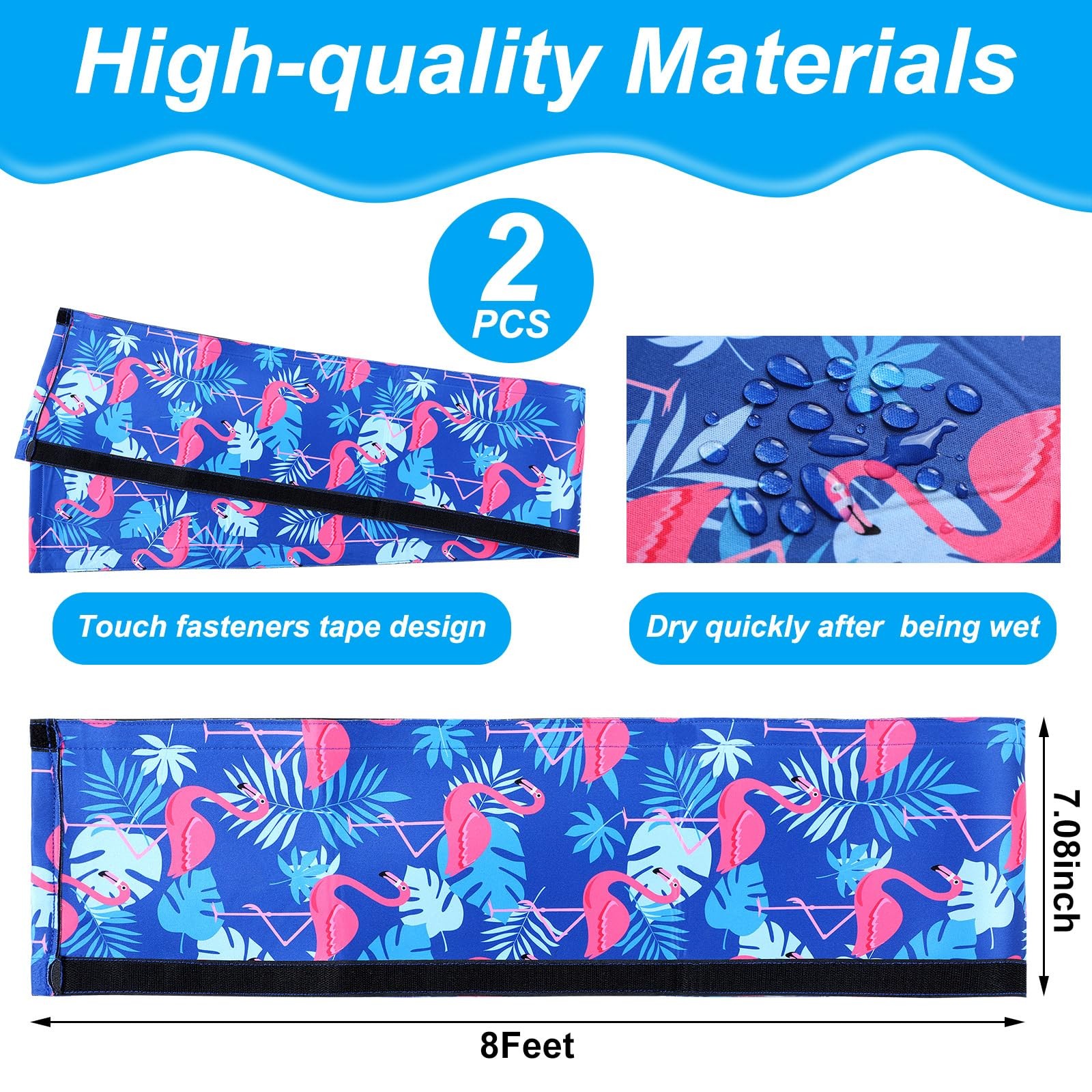 Junkin 2 Pcs Pool Railing Covers 8 ft Slip Resistant Handle Rail 8 ft, 8