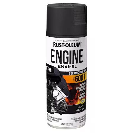 Rust-Oleum 363571 Automotive 600 Degrees F Engine Enamel Spray, Black, Flat, 11
