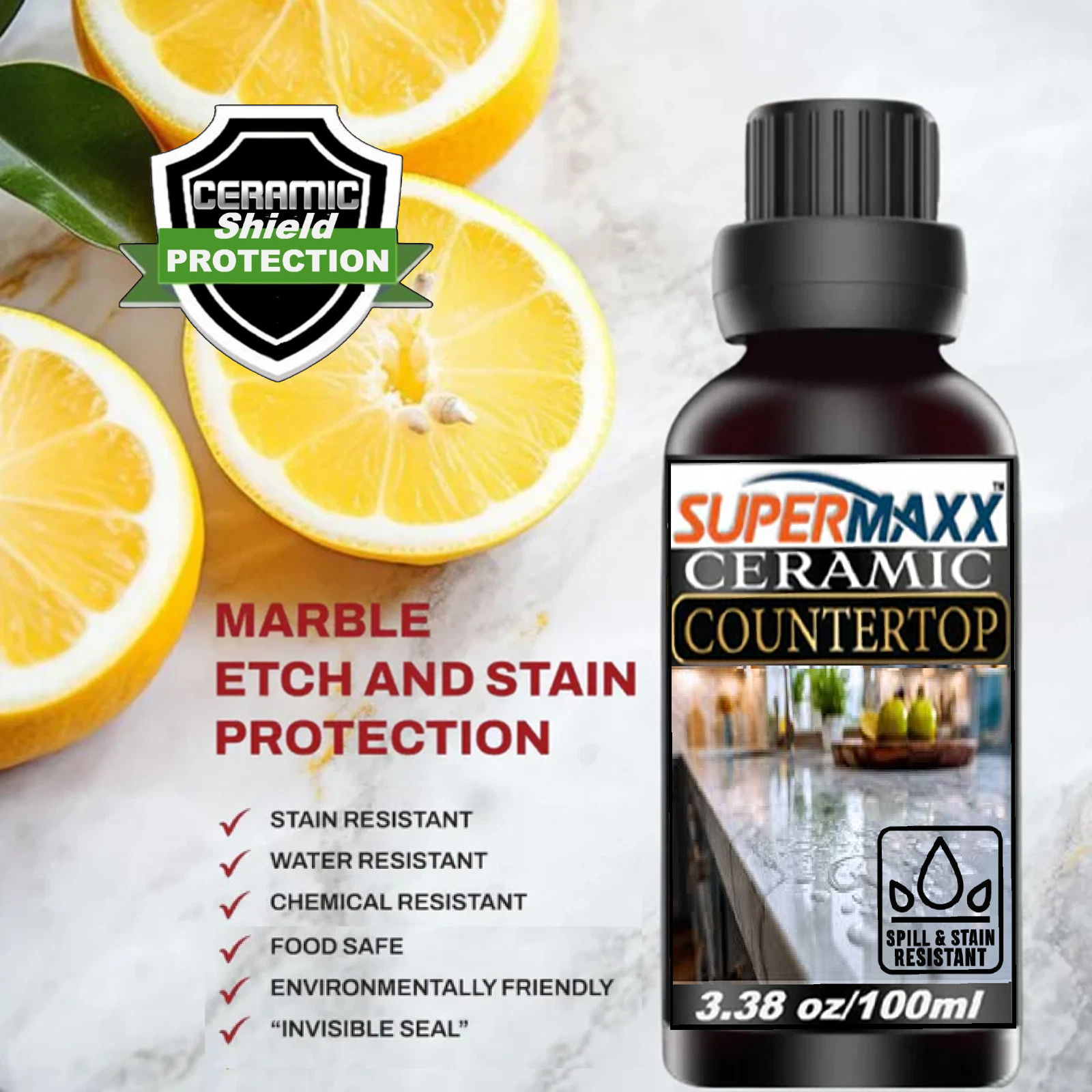 STONE SEALER MARBLE COUNTERTOP COATING FOR ETCH RESISTANCE AND STAIN PROTECTION