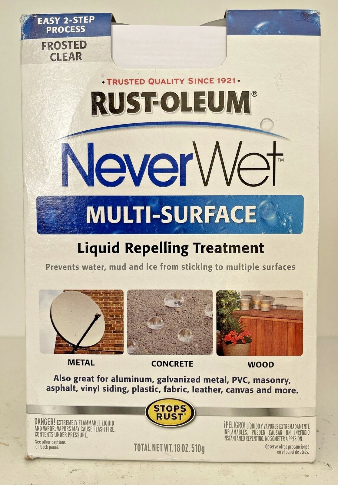 Rust-Oleum NeverWet Repelling Treatment 18 oz. Base & Top Coat Frosted Clear