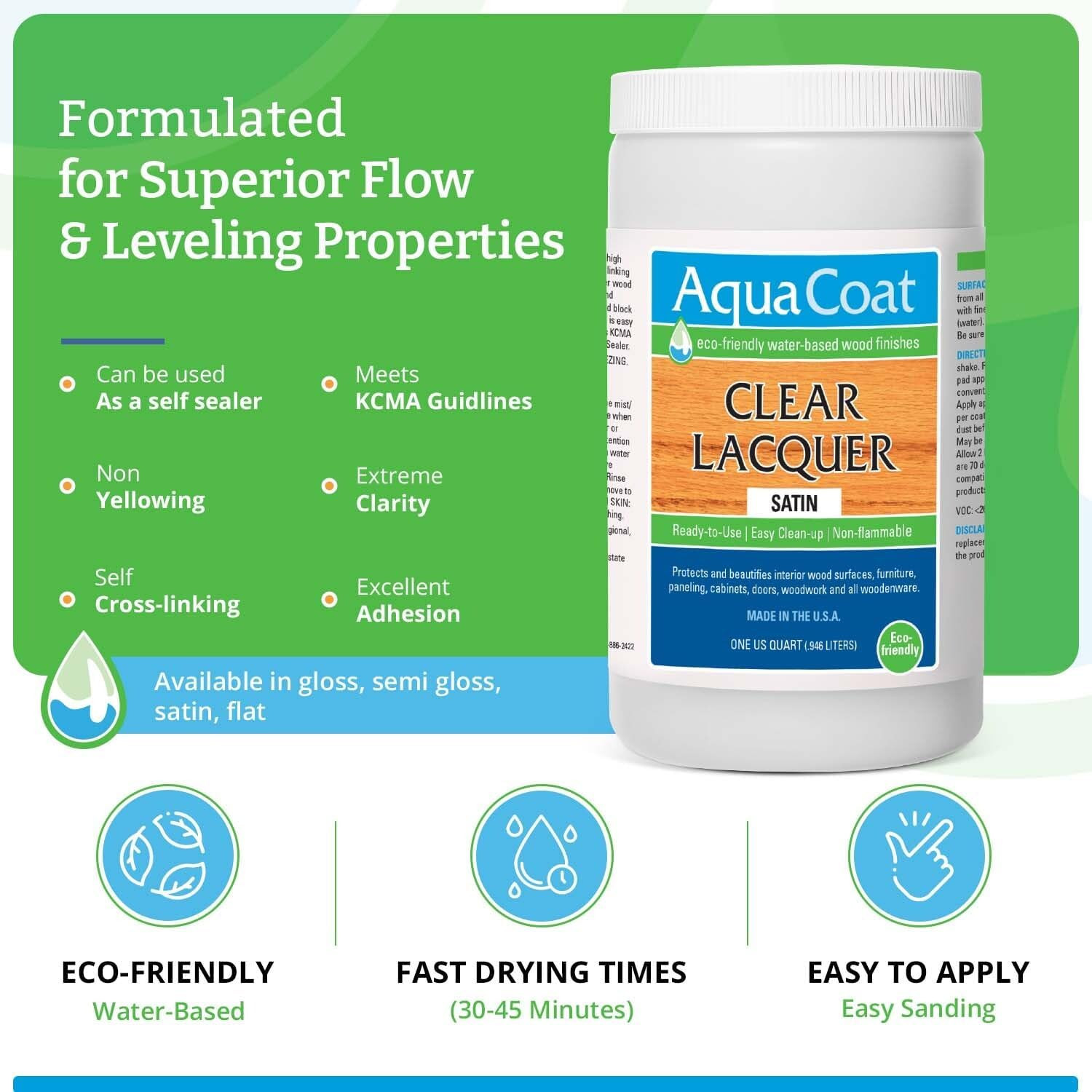 Clear Lacquer in Satin Finish – Premium Water-Based for Wood & Plastic – Self-Cr