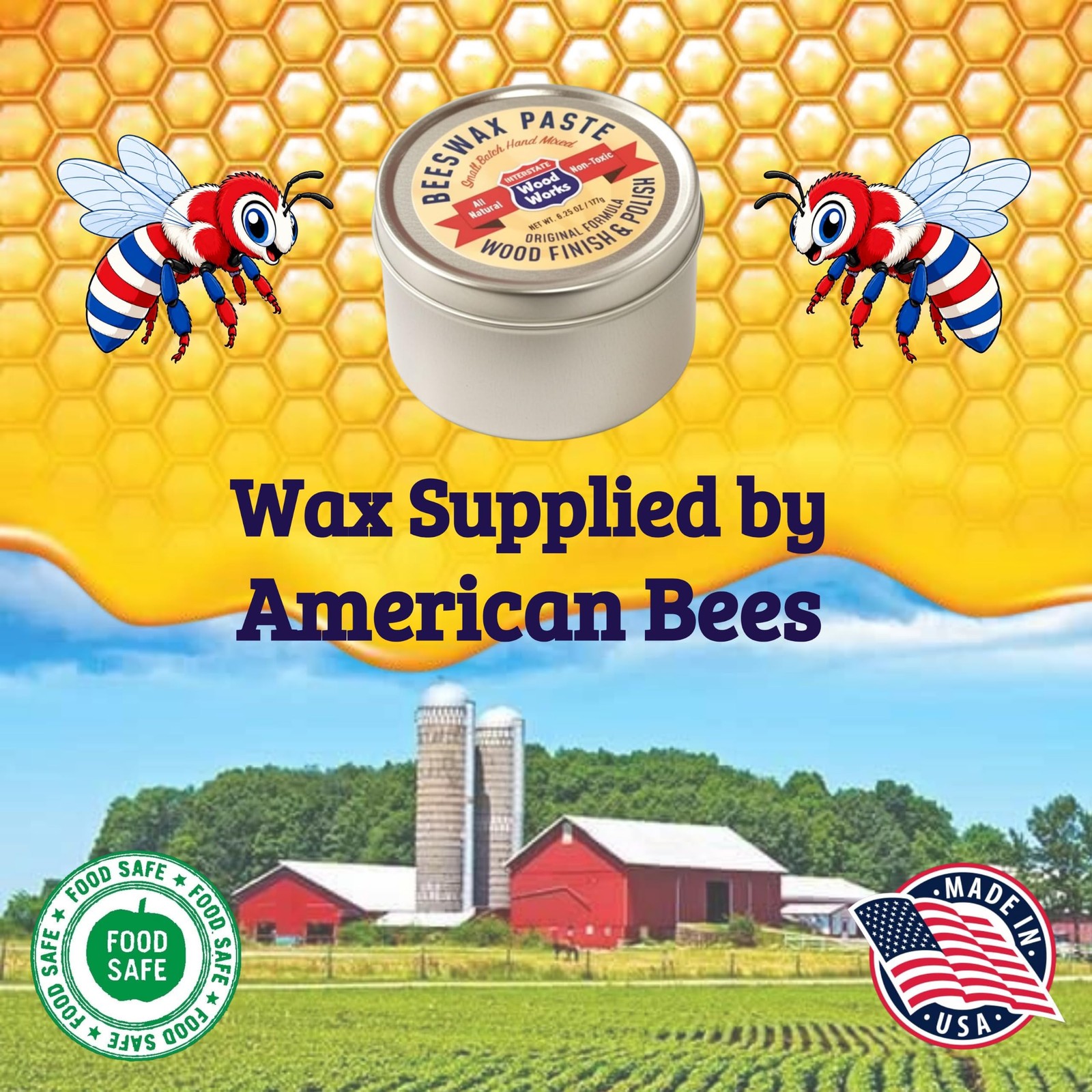 Beeswax Paste Wood Finish – Cutting Board Sealer – 6.25 Ounce (Pack of 1)