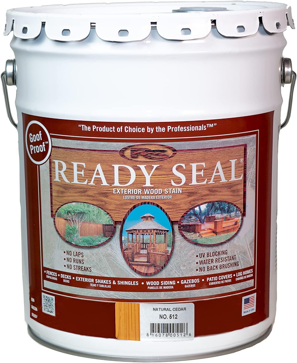 512 5-Gallon Pail Natural Cedar Exterior Stain and Sealer for Wood