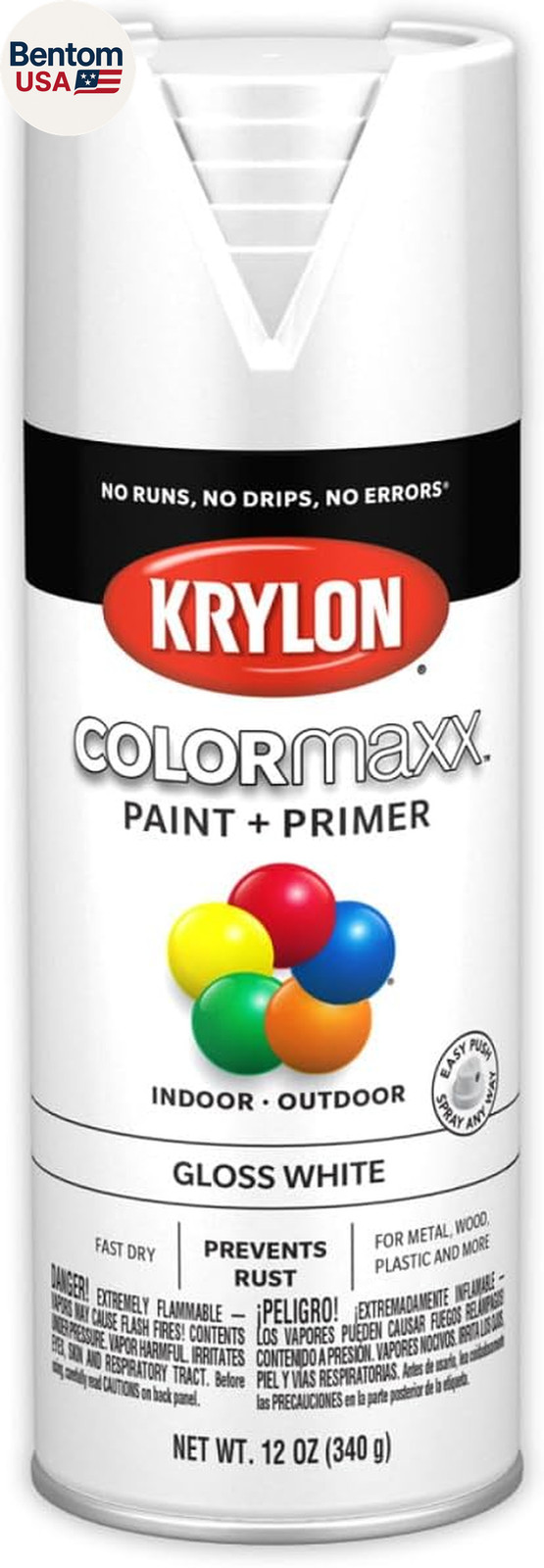 K05545007 Colormaxx Spray Paint and Primer for Indoor/Outdoor Use, Gloss White 1