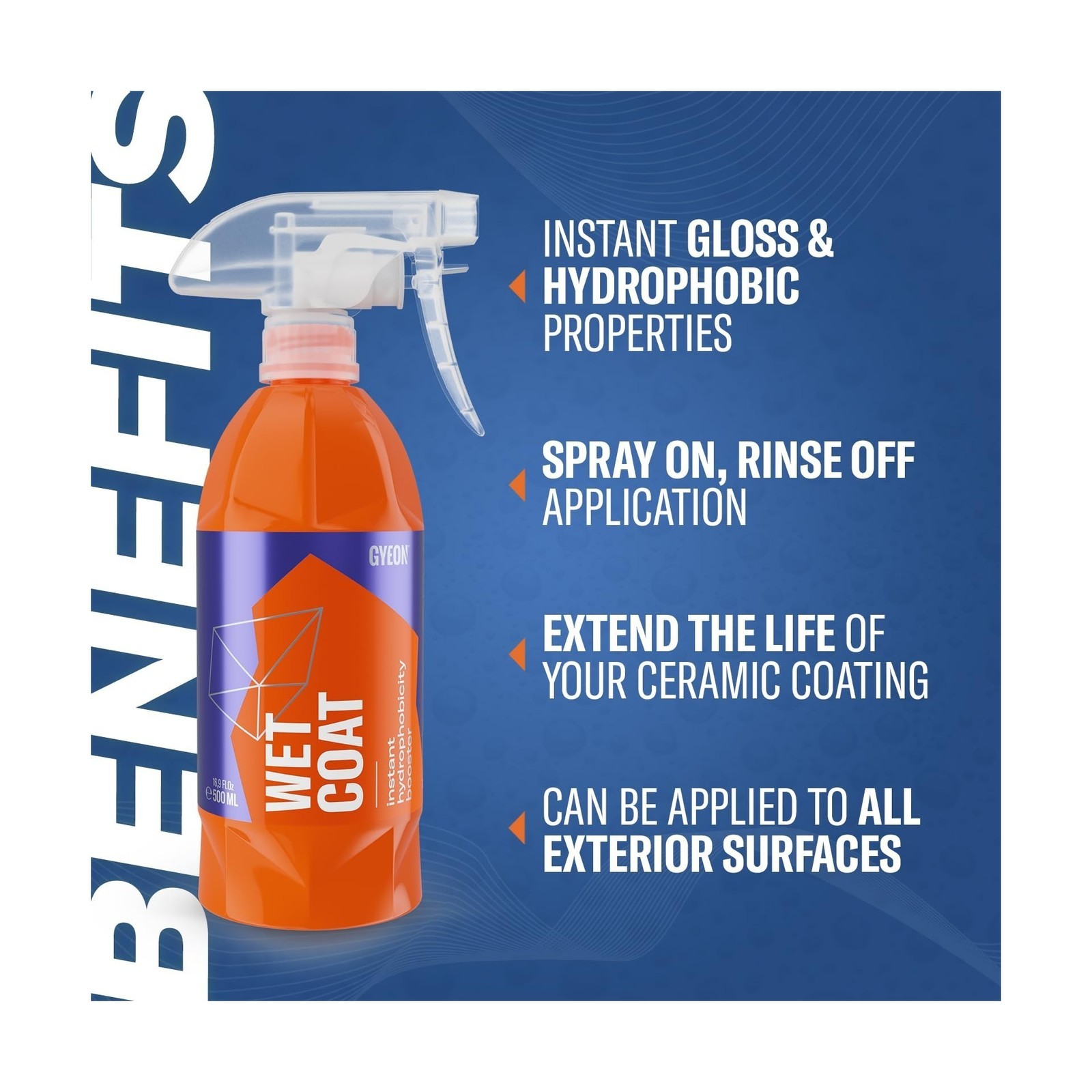 Ceramic Spray Coating 500ml, Hydrophobic, Fit For Car – Easy Rinse Off