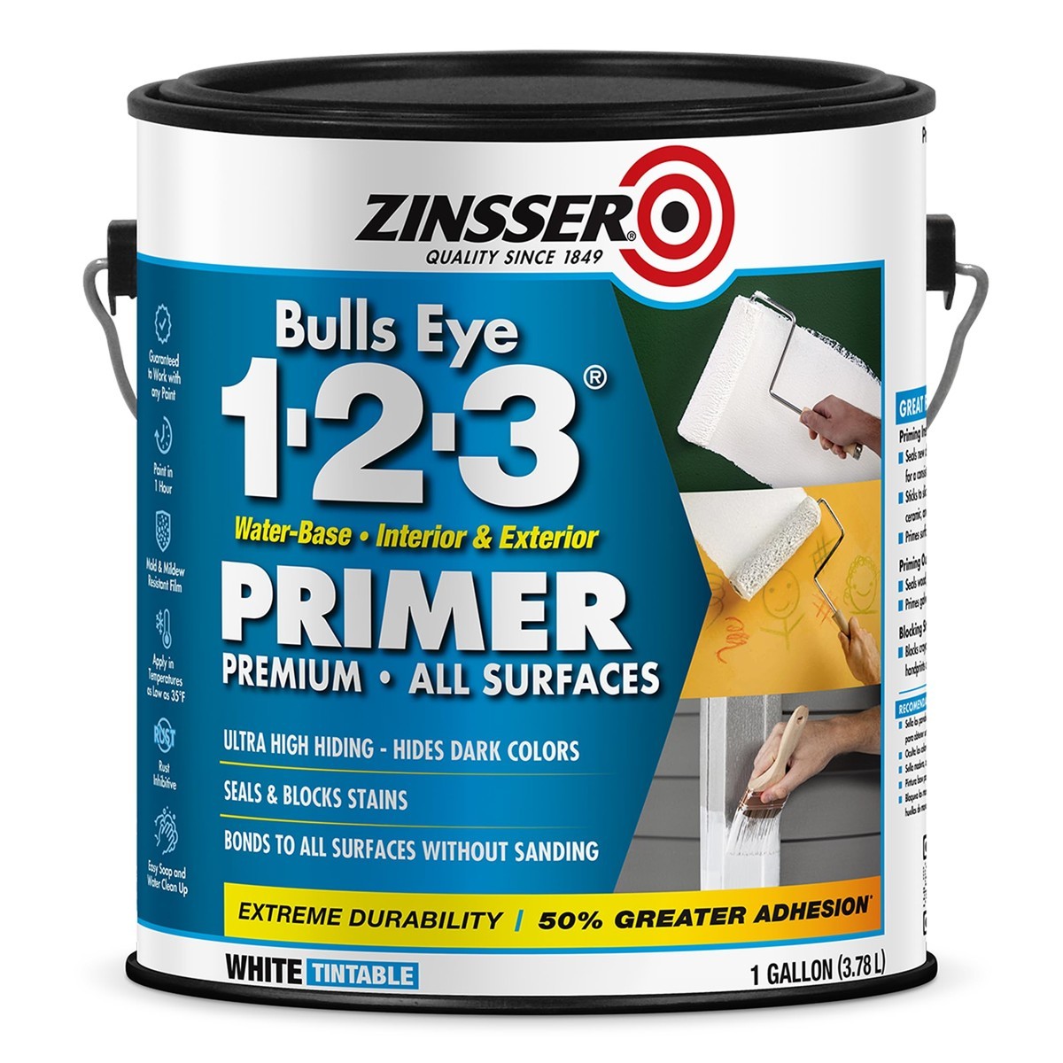 Zinsser 2001 Bulls Eye 1-2-3 All Surface Premiumr Gallon White