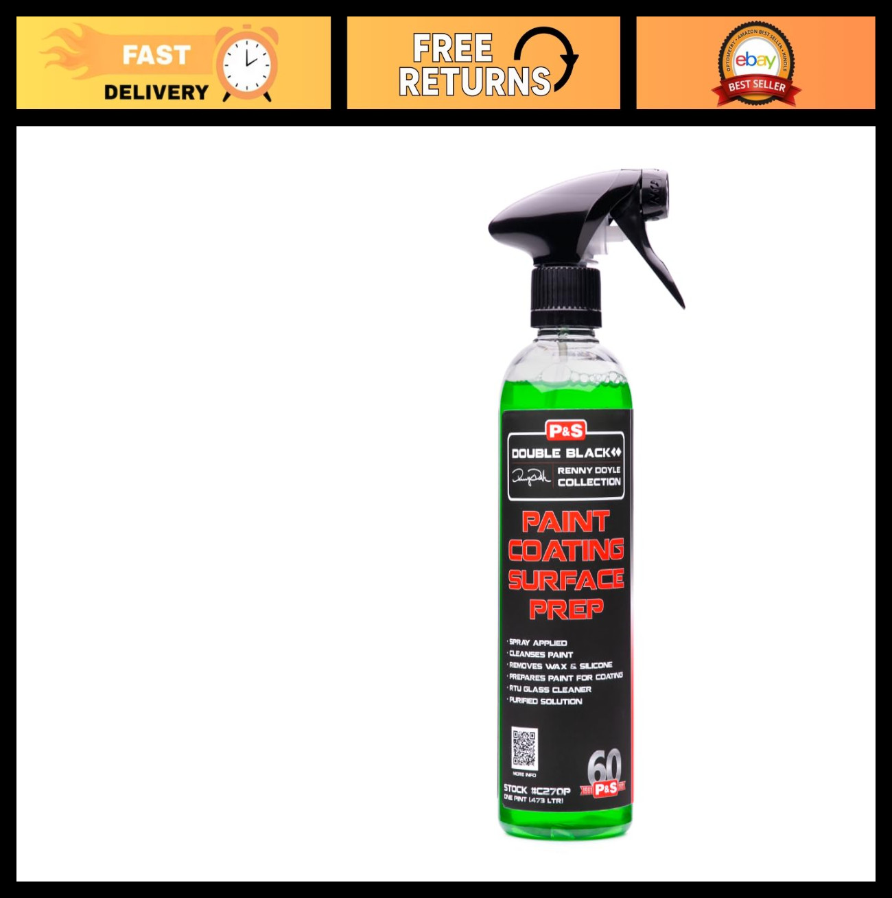 Paint Surface Prep Spray for Coatings – Removes Waxes & Silicones, 1 Pint