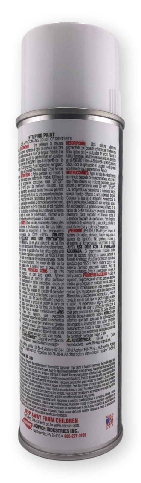 710 Striping Paint, White, Solvent-Based, 4″ Wide Stripe, Fast Drying, Case o…