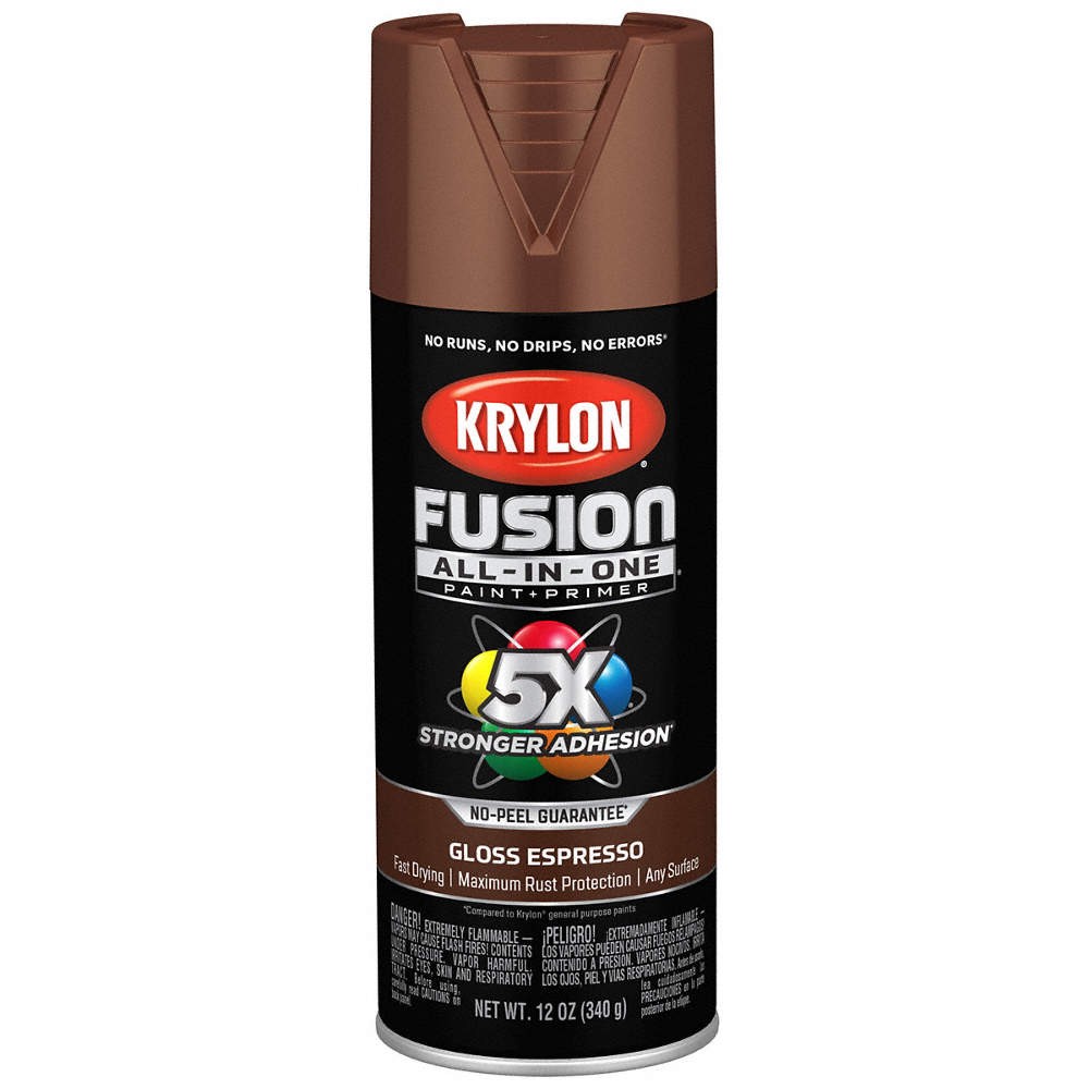 KRYLON K02707007 Spray Paint,Gloss,Espresso,12 oz. 55EG70