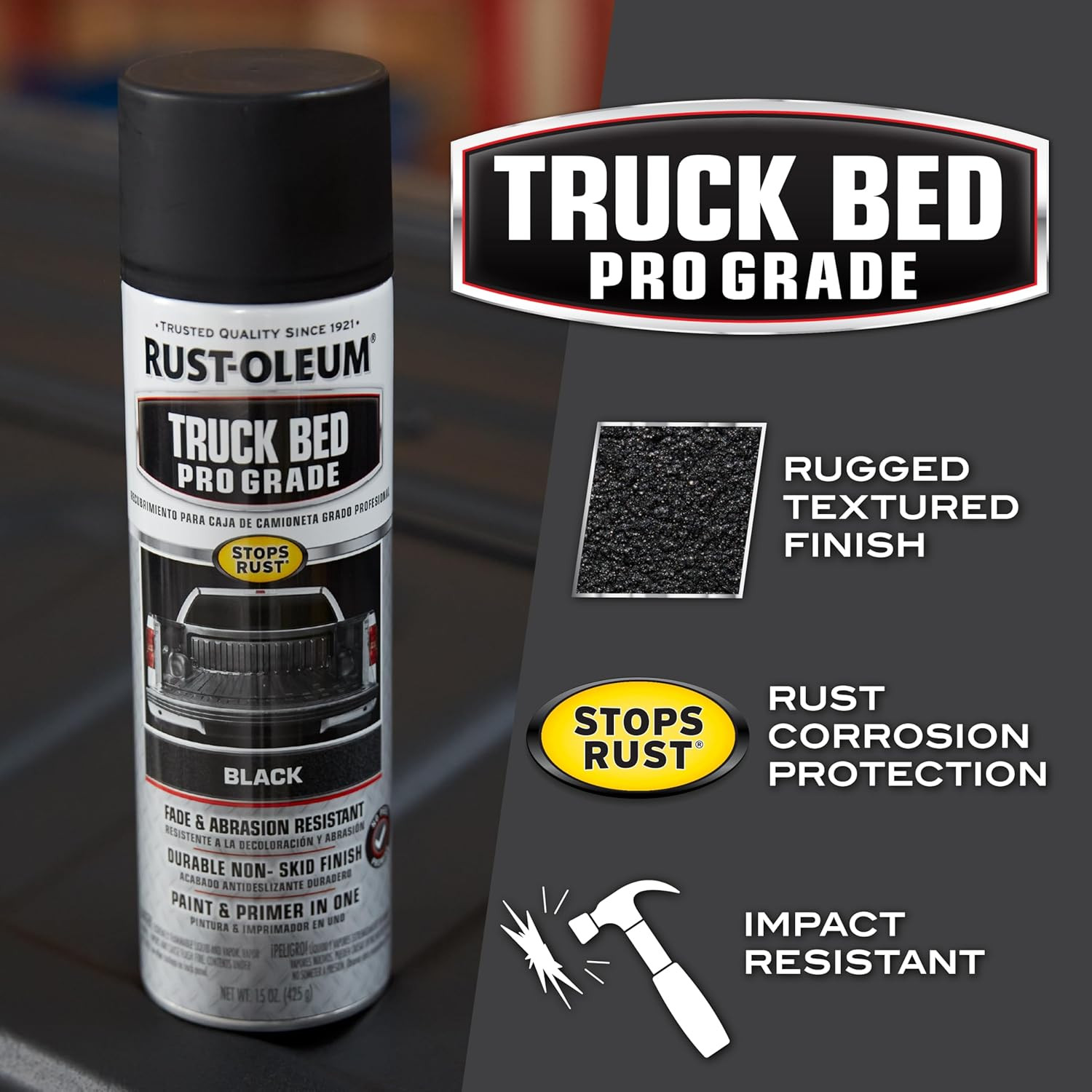272741-6PK Automotive Professional Grade Truck Bed Coating Spray, 15 Oz, Matte B
