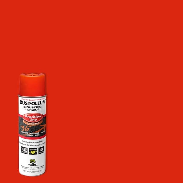 Rust-Oleum 203026V Precision Line Marking Paint, Inverted, Alert Orange, 20 Oz