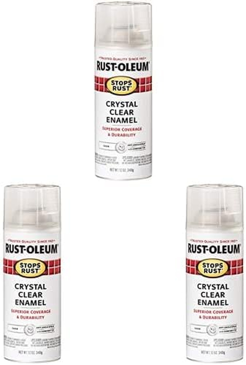 7701830 Stops Rust Spray Paint, 12-Ounce, Gloss Crystal Clear (Pack of 3)