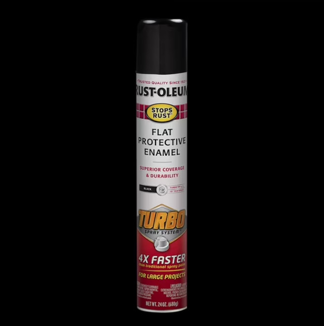 Black Rust-Oleum Stops Rust Flat Turbo Protective Enamel Spray Paint 6Pack F/Sh